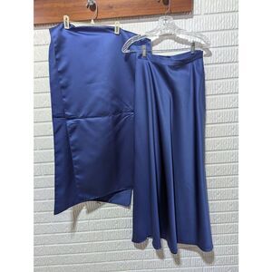Michaelangelo Women's Royal Blue Solid Formal Scarf & Long Skirt Size 4